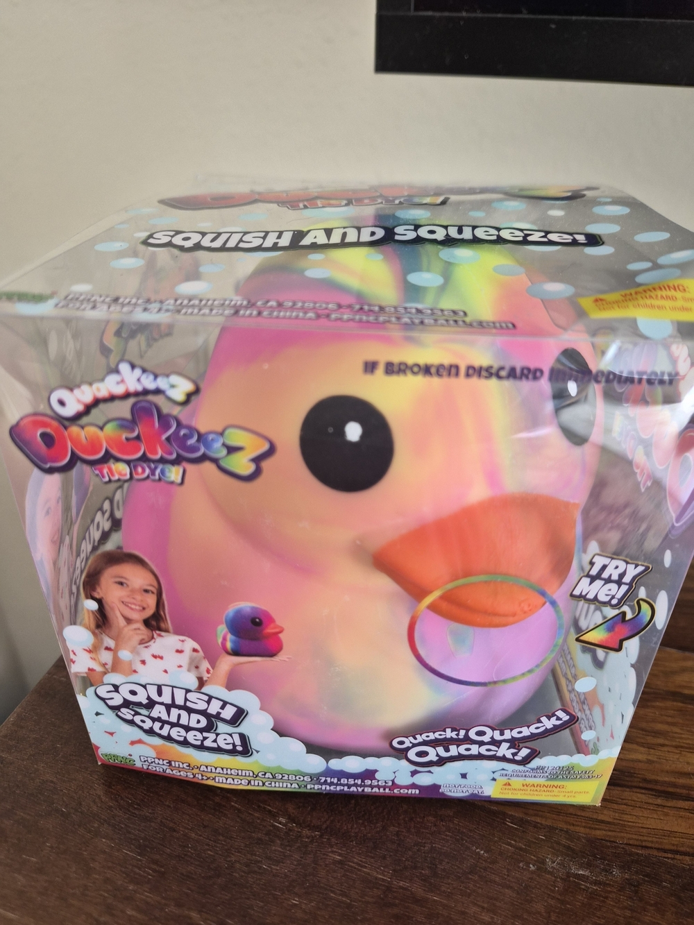 Tie-Dye Duckkeez Squishy Plush - Pink, Yellow, Orange, Blue